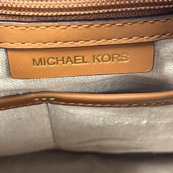 Michael Kors Isla Ring Canvas Shoulder Tote Bag Admiral Blue Purse - Picture 7 of 11